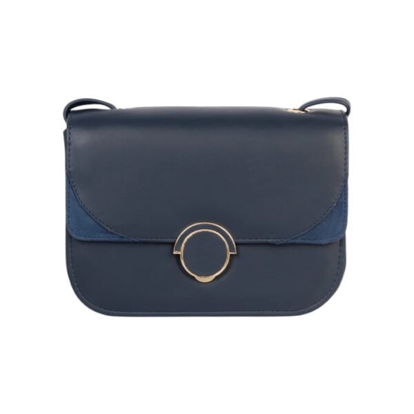 Finsac Navy Blue Crossbody Minimalist Chic with Gold Accent